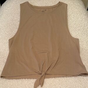 GAP Neutral Tan Tie-Front Tank